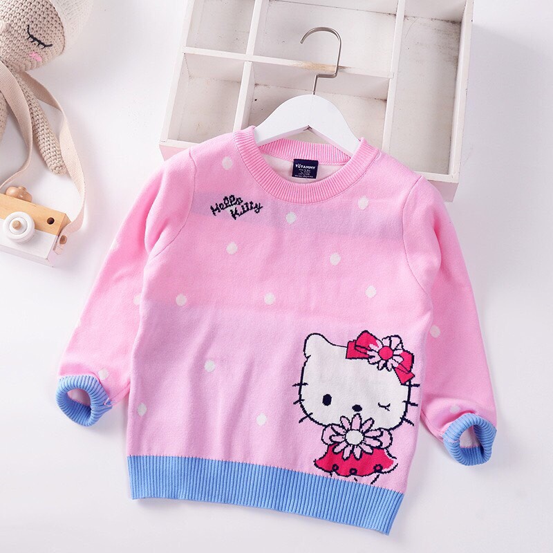 Áo Len Dệt Kim 2 Lớp Dày Ấm Cho Bé Gái Size 110-150(3-8 tuổi)