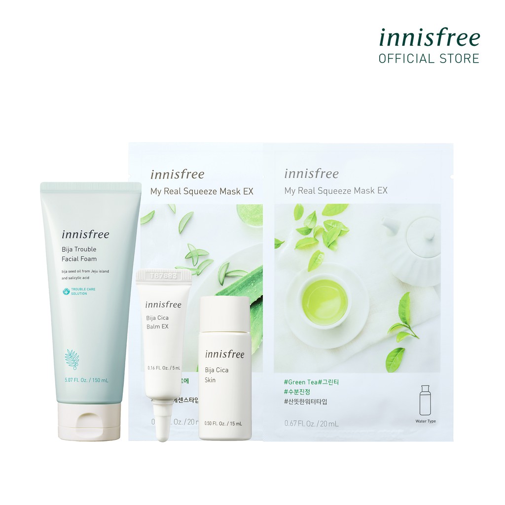 Bộ sản phẩm chăm sóc da mụn innisfree Bija Skin Care Set