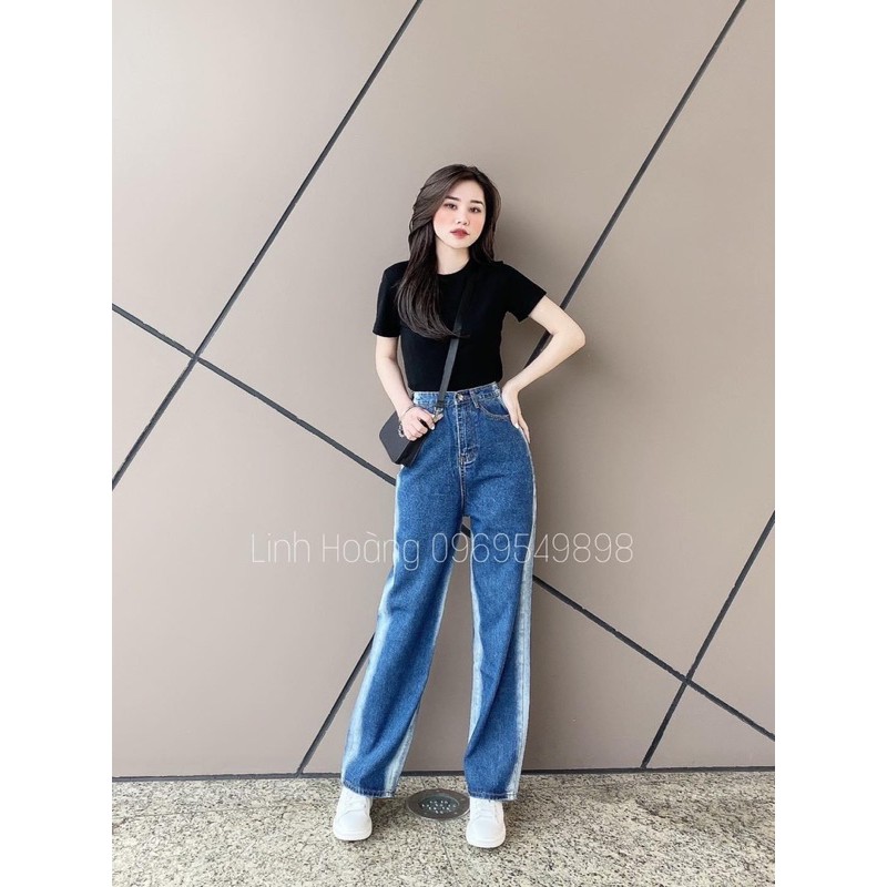 QUẦN JEAN SỌC SÁNG CẠP CAO khách note size