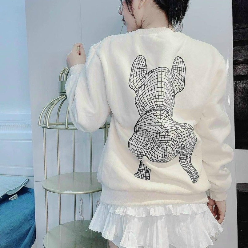 Áo Sweater Nỉ Bông Cotton Dày Mịn In Hình Chú Chó 3D Đáng Yêu | BigBuy360 - bigbuy360.vn