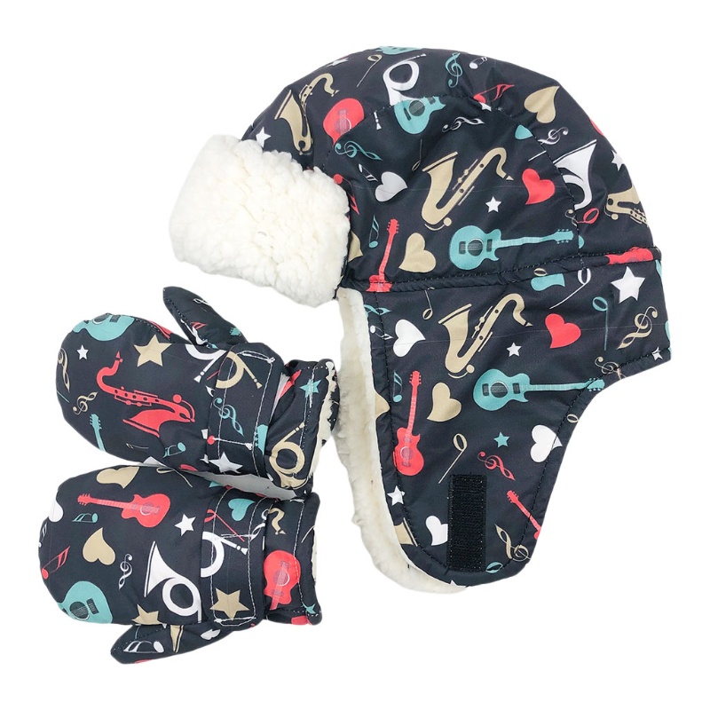 Bộ 2 Găng Tay Và Mũ Giữ Ấm Dành Cho Các Bé Học Trượt Tuyết