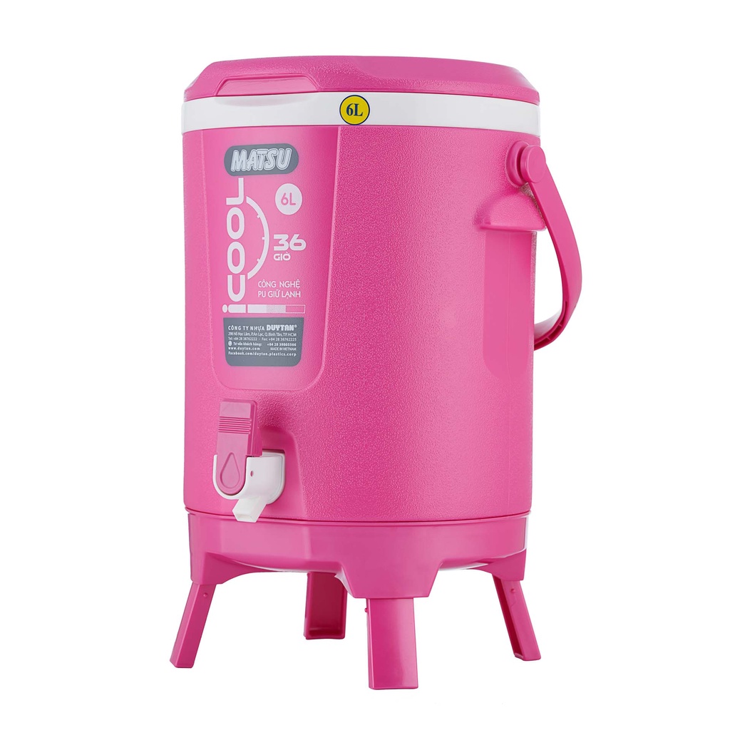 BÌNH ĐÁ ICOOL 6L DUY TÂN MÀU NHŨ CÓ ĐẾ CHÂN