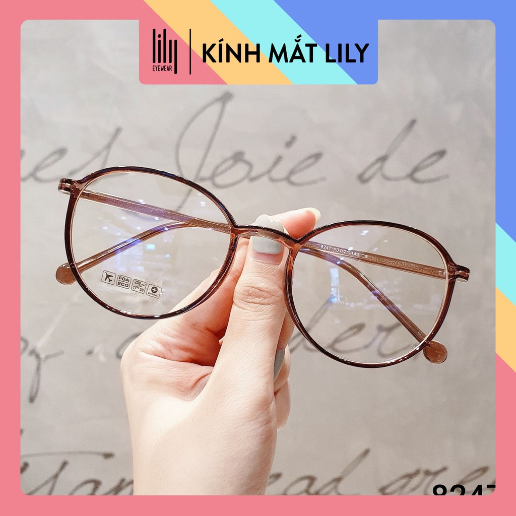 Gọng kính cận nữ Lilyeyewear Mắt tròn to có thể chống bụi, phù hợp với nhiều khuôn mặt - 8247