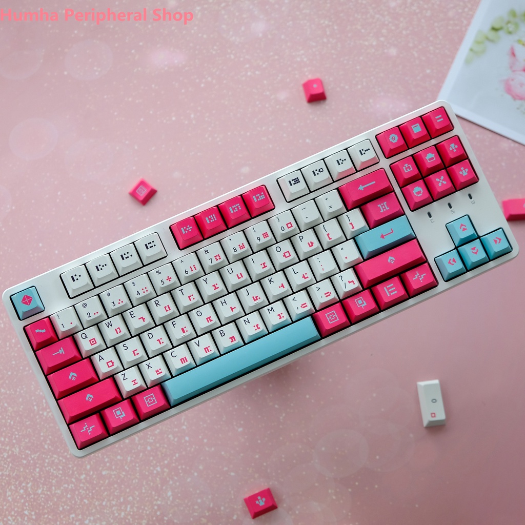 Humha Nắp Phím Cơ Chất Liệu PBT Nhuộm Màu Cherry profile Cá Tính