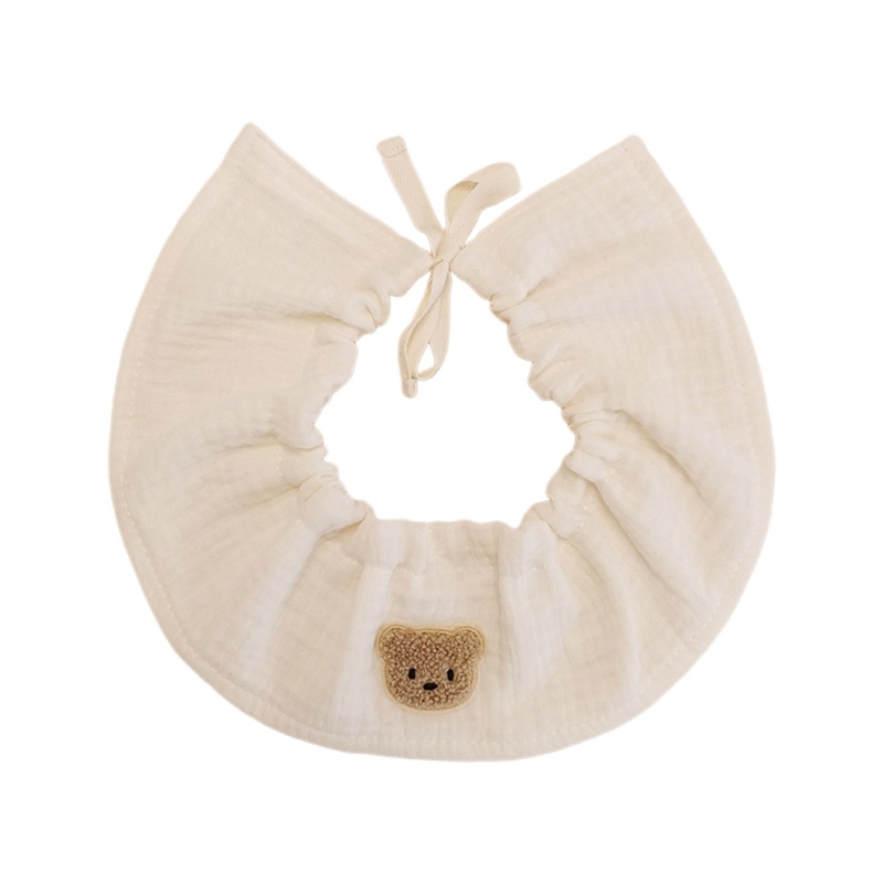 Khăn Yếm Ăn Cotton 4 Lớp Họa Tiết Gấu Hoạt Hình Dễ Thương Cho Bé