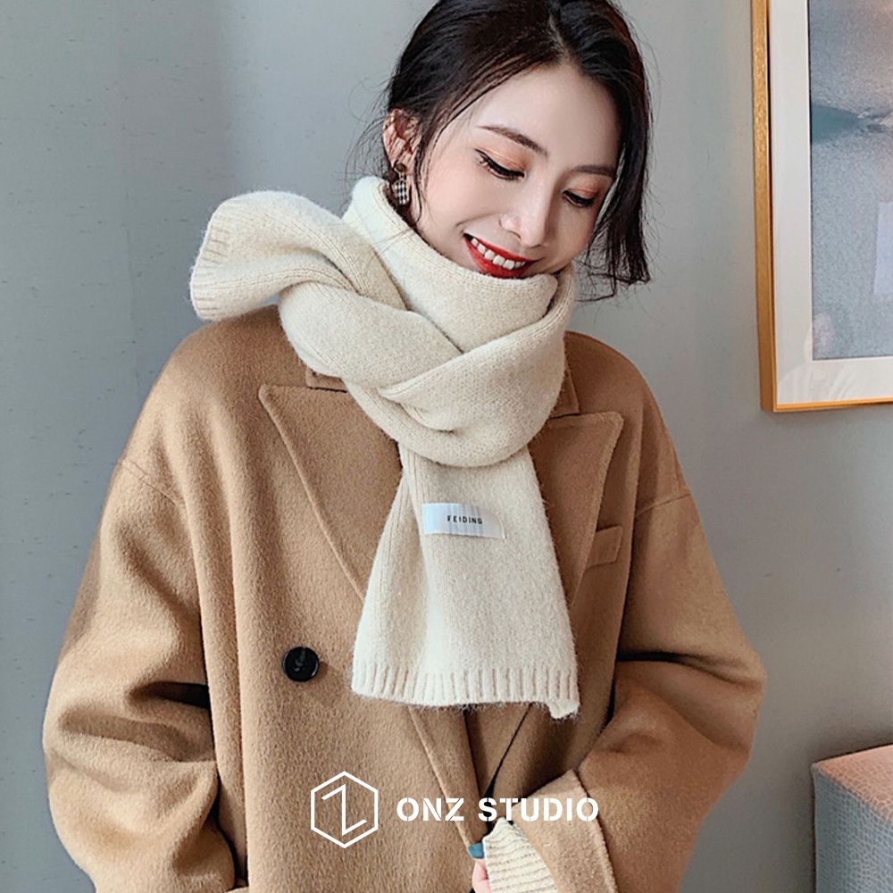 Khăn quàng cổ ONZ Studio basic đan dọc - Khăn choàng cổ len nam nữ lông mịn dệt kim không xù ulzzang Hàn Quốc KLT01