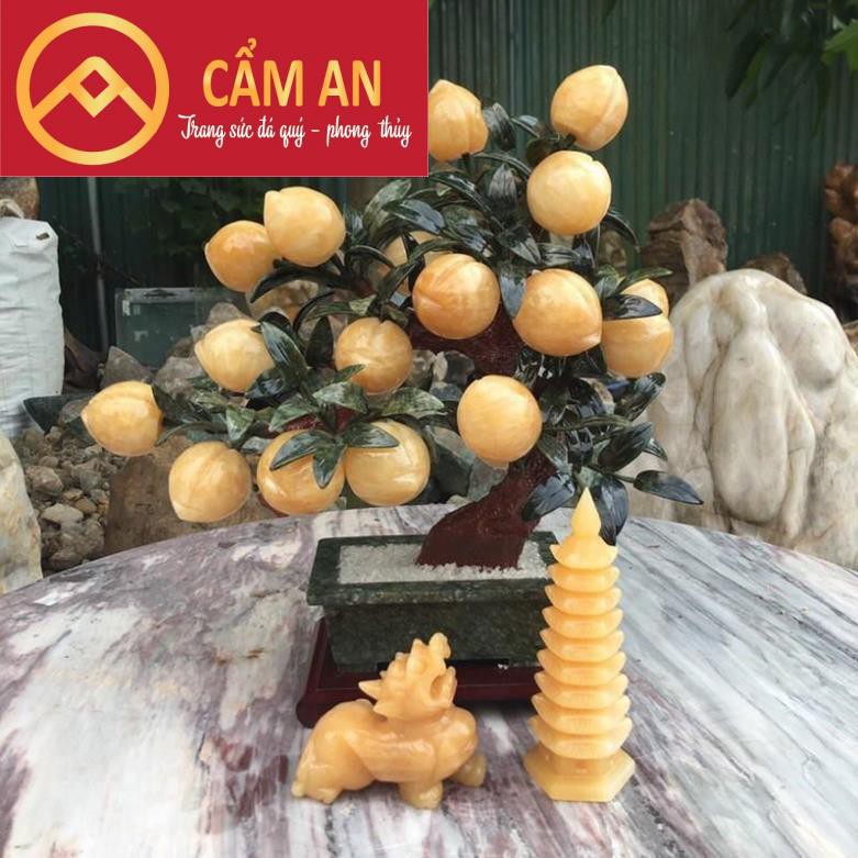 [HÀNG KIỂM ĐỊNH] Cây Đào Vàng Đá Hoàng Long Tự nhiên 18 Quả