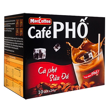 Cà phê phố MacCoffee vị cà phê sữa đá hộp 240g