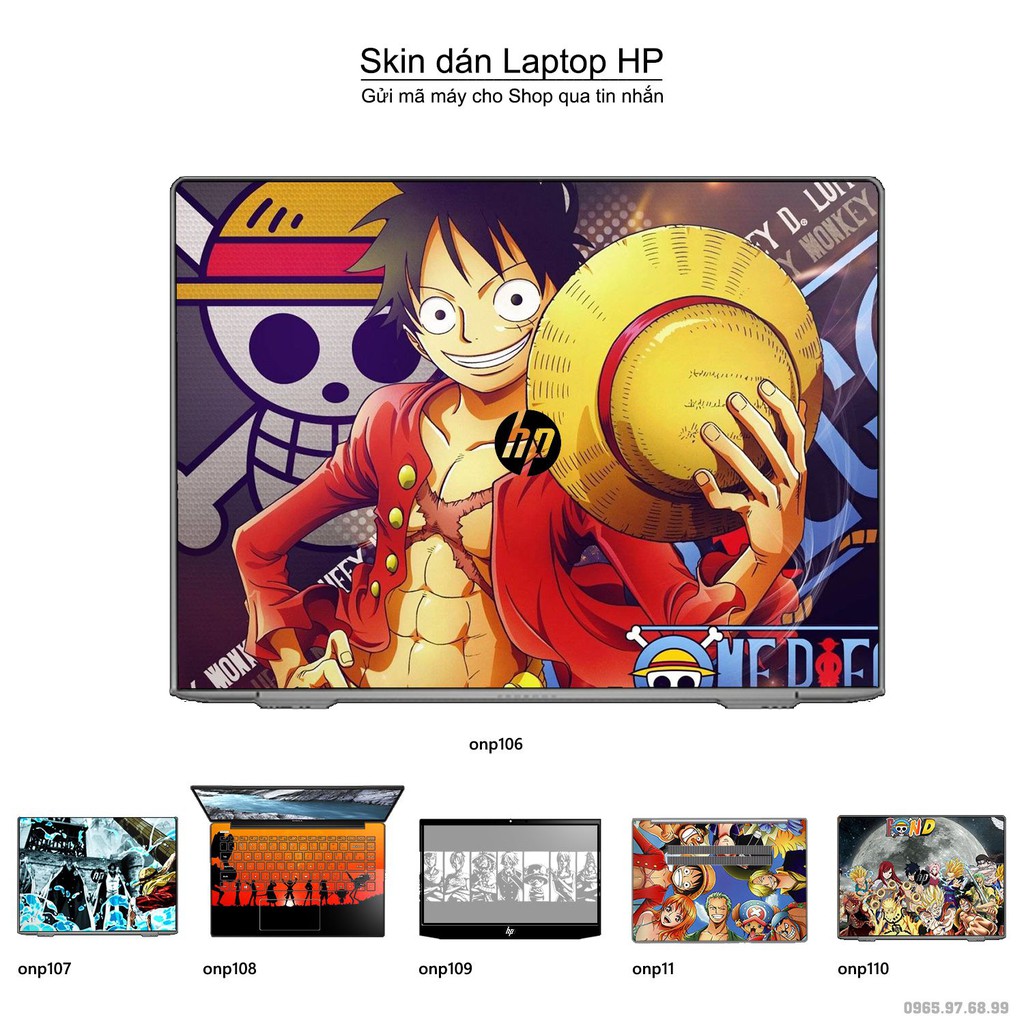 Skin dán Laptop HP in hình One Piece _nhiều mẫu 11 (inbox mã máy cho Shop)