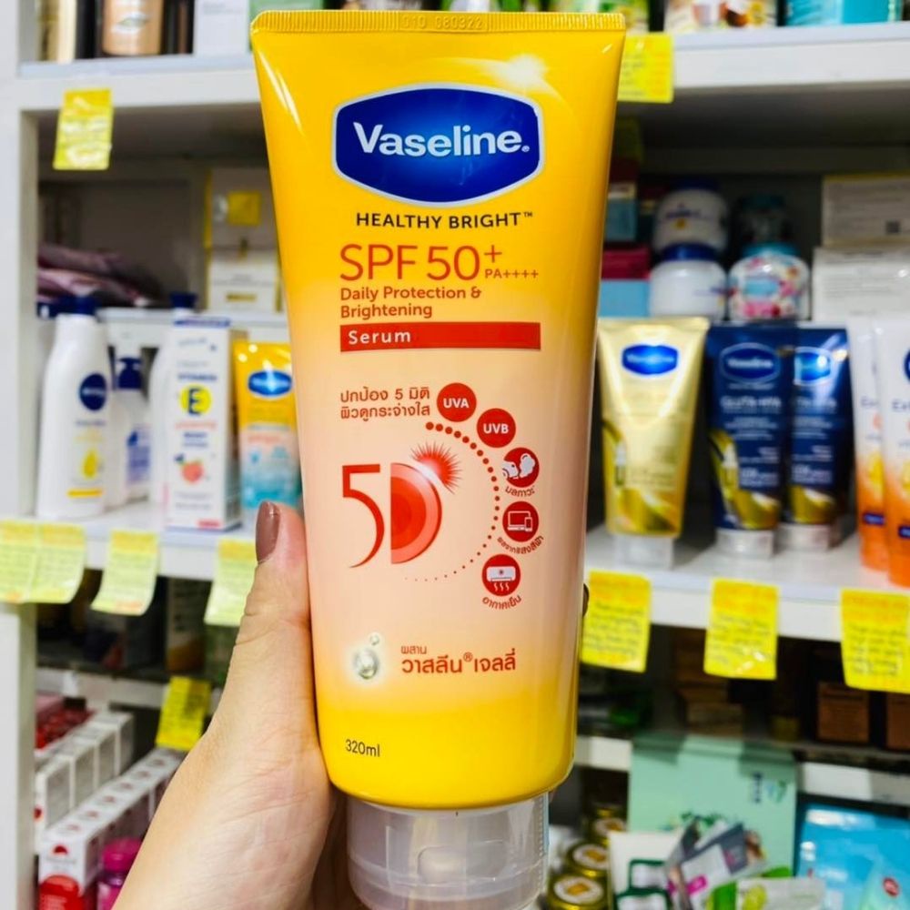 Serum Sữa dưỡng thể chống nắng Vaseline Healthy Bright Daily Sun Refreshing SPF50+ 320ml-Shop Lavenic