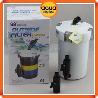 Lọc phụ Sunsun HW 602/603/604 vỏ trắng đục - Lọc thùng ngoài làm sạch nước hồ cá cảnh thủy sinh - Lọc phụ không máy bơm