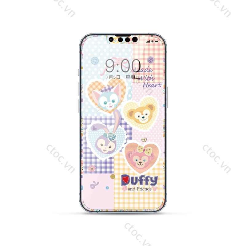 Kính Cường Lực HD Bảo Vệ Toàn Màn Hình In Hình Hoạt Hình Cho Iphone 14 plus 13 pro max 13 13Pro 6.1 6.8 inch