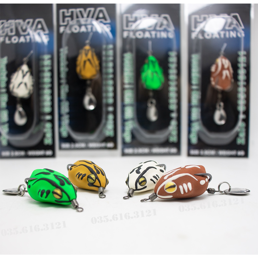Nhái hơi Hva frog SIÊU MINI sz 2.5cm-6g chuyên câu lóc chẽm chuối ĐỒ CÂU HVA FISHING