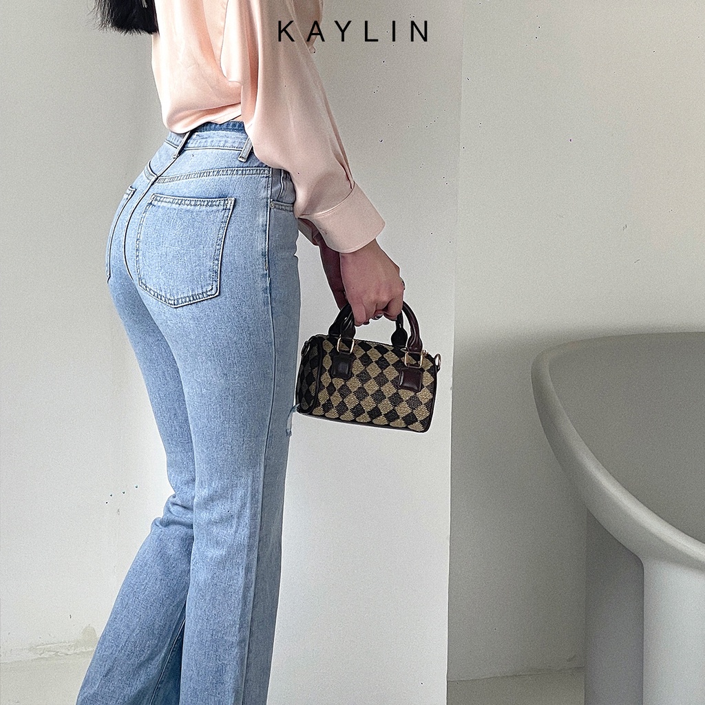 [Mã BMLT30 giảm đến 30K đơn 299K] Quần jean ống loa rách N1727 - KAYLIN