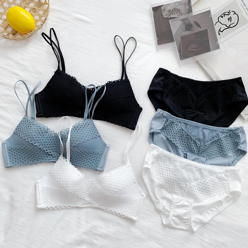 Bộ Đồ Lót Nữ, Áo Lót Nữ Đệm Mỏng Không Gọng thông hơi thoáng mát sexy - Bộ Ren Hè