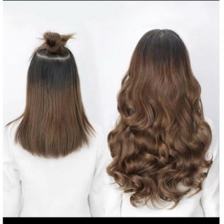 Tóc giả kẹp 6 phím xoăn 60cm ❤️ tóc phím nữa đầu dợn sóng dài
