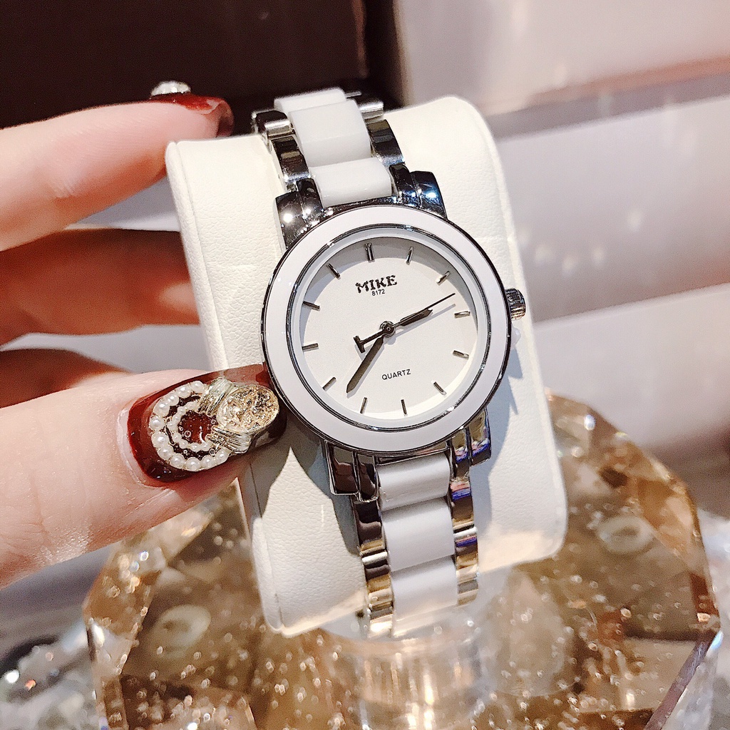 Đồng hồ nữ dây kim loại Mike 8172 mặt tròn chính hãng, chống nước bảo hành 12 tháng