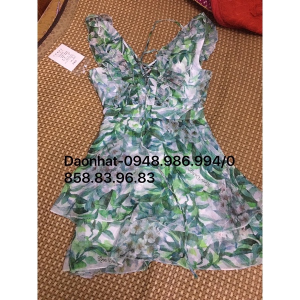 Váy hoa xanh size s