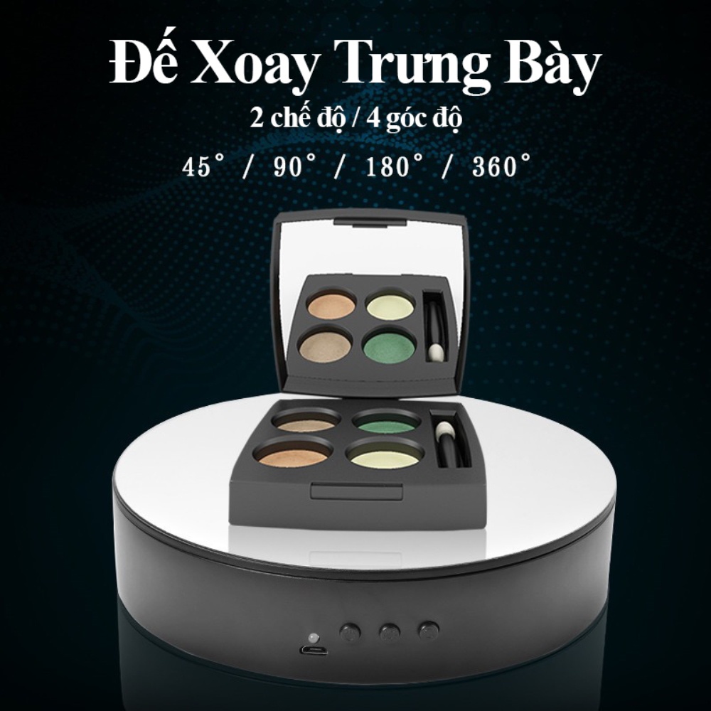 Bàn Xoay, Đế Xoay Mini Chụp Hình, Trưng Bày Sản Phẩm/ Mô Hình, Pin + Điện 220V, Size 15cm, Dùng Livestream Bán Hàng