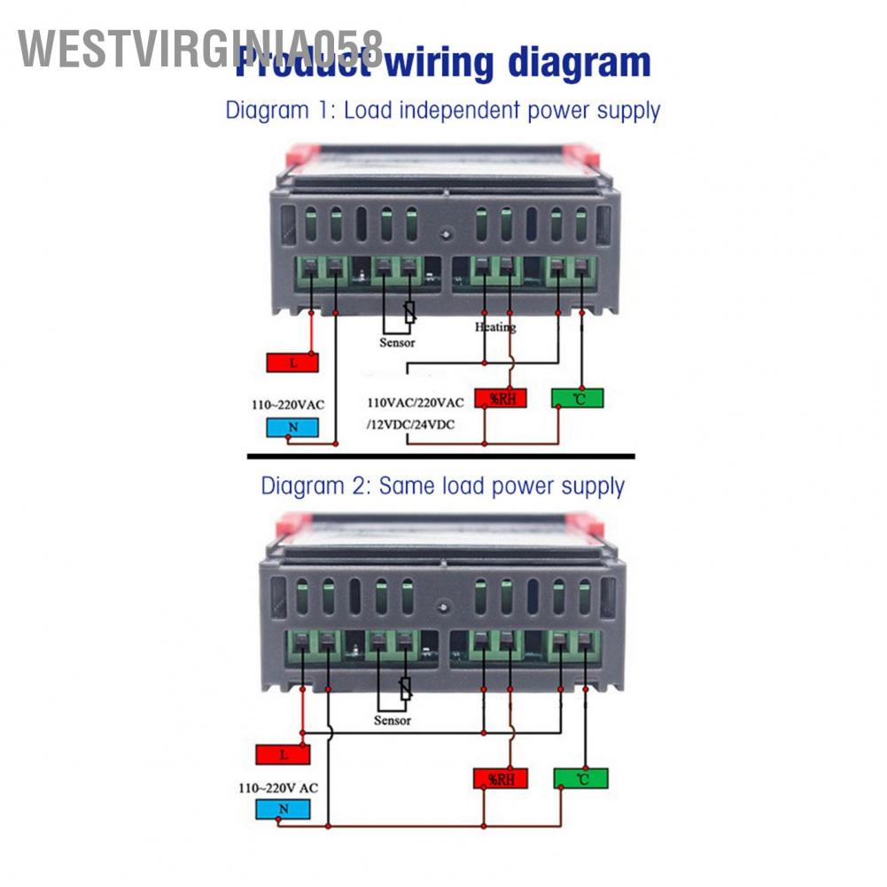 Westvirginia058 Đồng hồ đo bộ điều khiển độ ẩm và nhiệt hiển thị kỹ thuật số STC-3028 với cảm biến tích hợp