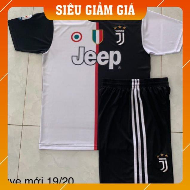 [RẺ VÔ ĐỊCH] Bộ Quần Áo Bóng Đá Trẻ Em CLB Juventus Thun Lạnh Cao Cấp Thái Lan Cực Chất - Màu Đen Trắng