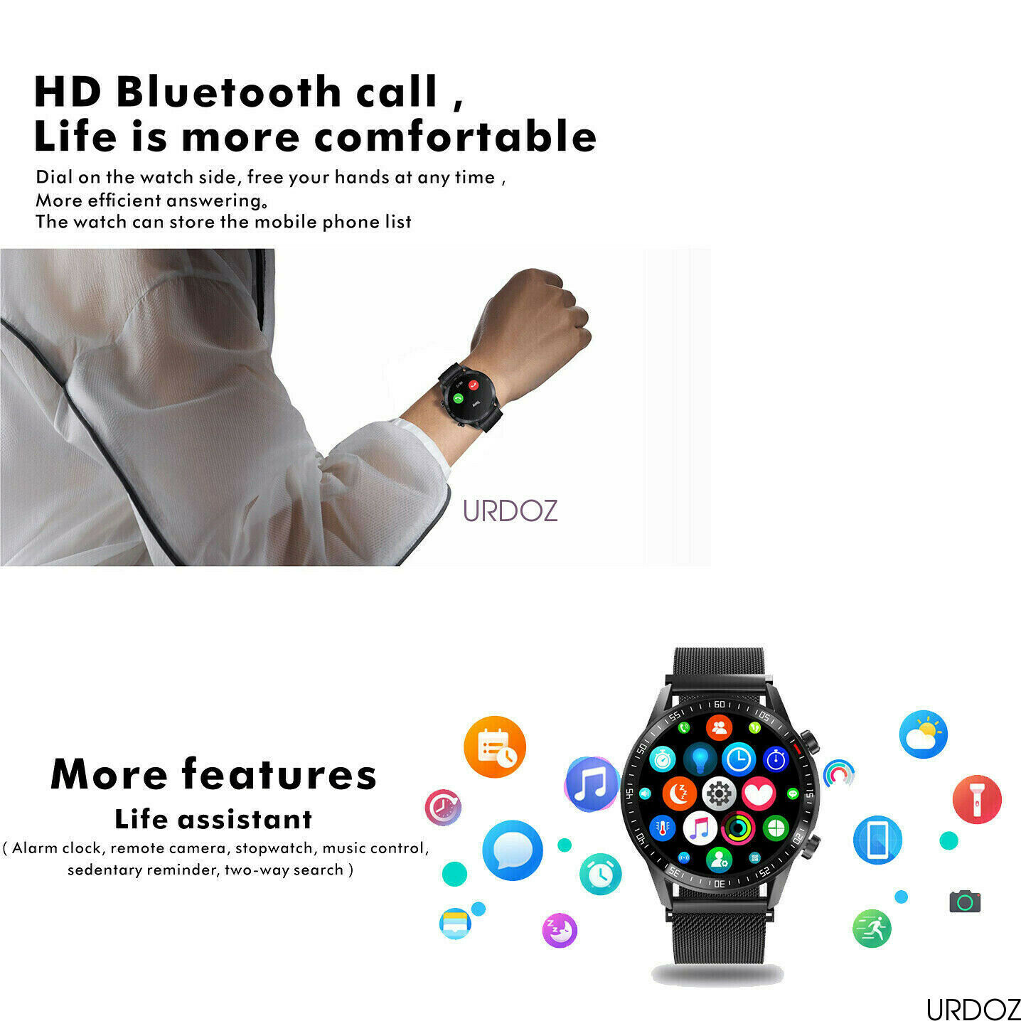 ANDROID Đồng Hồ Đeo Tay Thông Minh Q88 Chống Nước Ip67 Theo Dõi Sức Khỏe Kèm Phụ Kiện