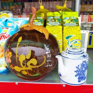 Bình gáo vẽ chữ thư pháp