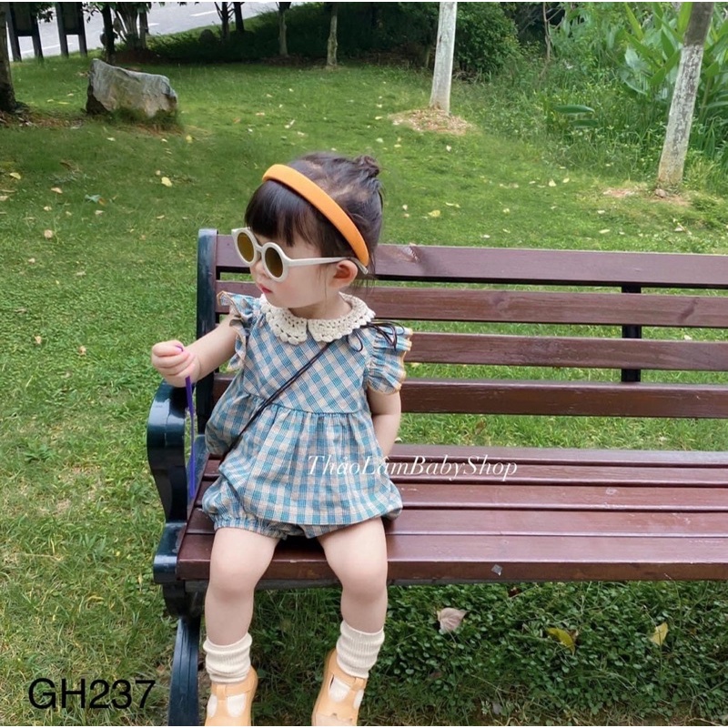 Sét áo váy kèm chíp kẻ caro cho bé 4-14kg