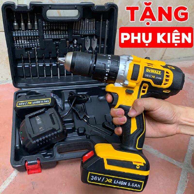 Máy Khoan Pin DEWATL 36V ( SIÊU KHỎE SIÊU BÊN) LOẠI 1- Khoan Tường Khoan Bê Tông-Tặng 24 Chi Tiết BH 6 Tháng