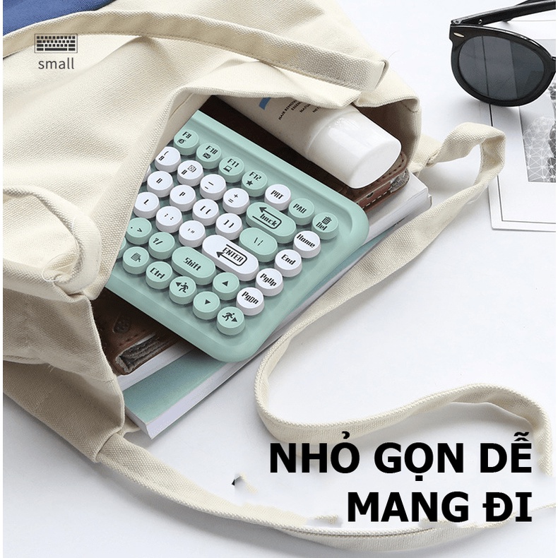 Bộ bàn phím mini 85 phím nút tròn và chuột không dây LANGTU LT700 dùng cho văn phòng - NK