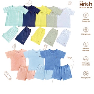 Bộ cộc tay mẫu mới vải sợi tre cho bé trai, bé gái (cho bé từ 3 tháng đến 5 tuổi)