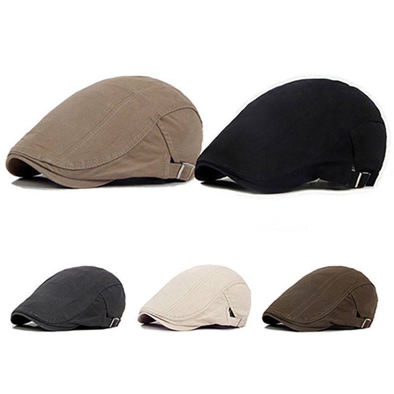 Mũ Beret Vải Cotton Màu Trơn Phong Cách Cổ Điển Thời Trang Cho Nam 85616144