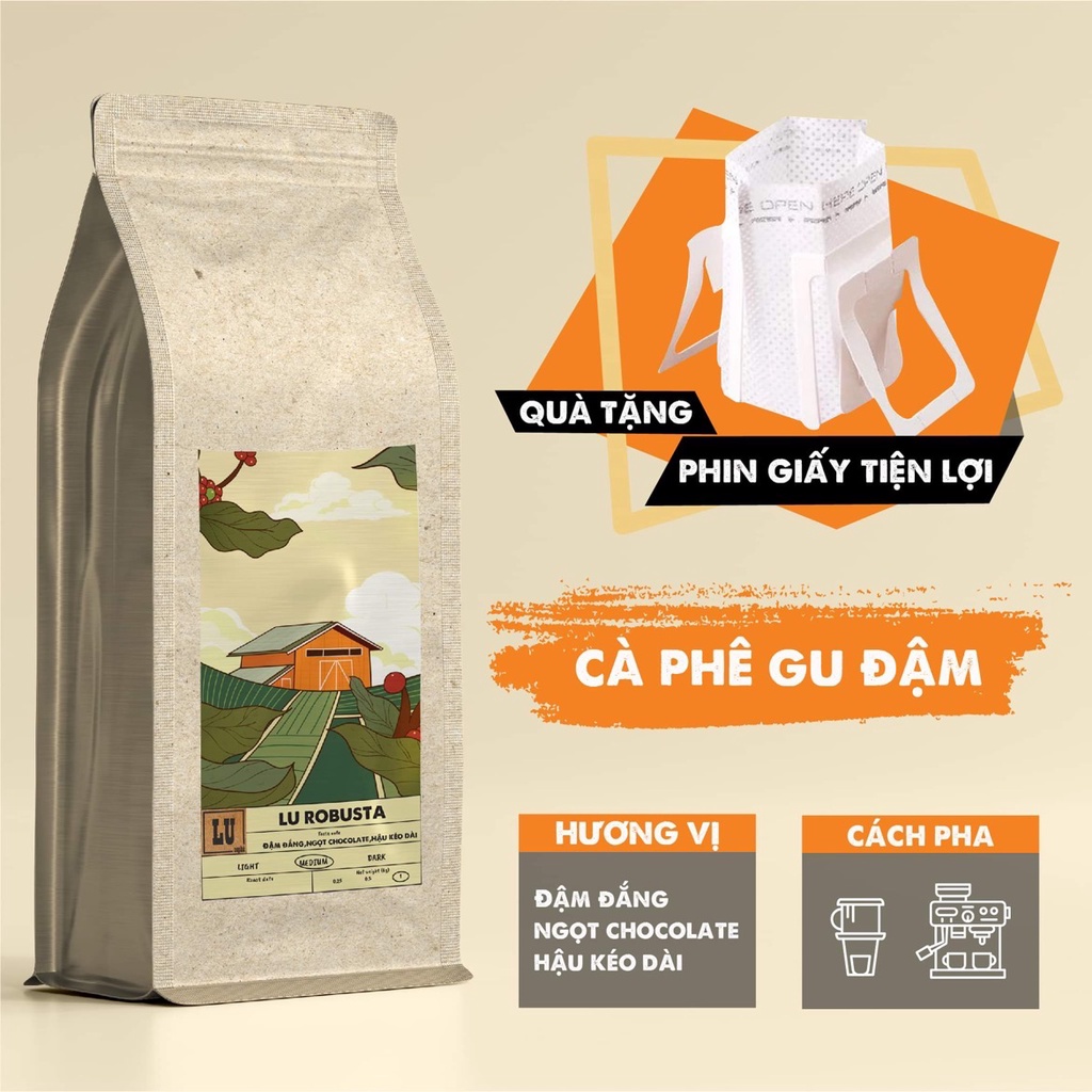 Cà phê nguyên chất pha phin/pha máy Quán cà phê LU LU ROBUSTA