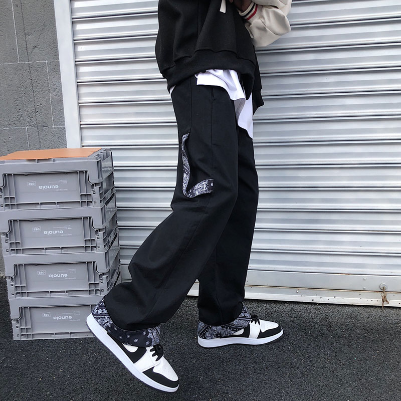 Quần Dài In Hoa Thiết Kế Trẻ Trung Năng Động 196351Quần Dài Ống Rộng Phong Cách Harajuku Hàn Quốc