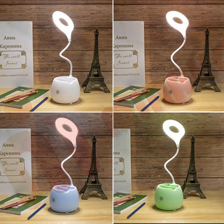 Đèn led học để bàn chống cận, cảm ứng, tích điện, kiêm giá đựng bút MINAHO
