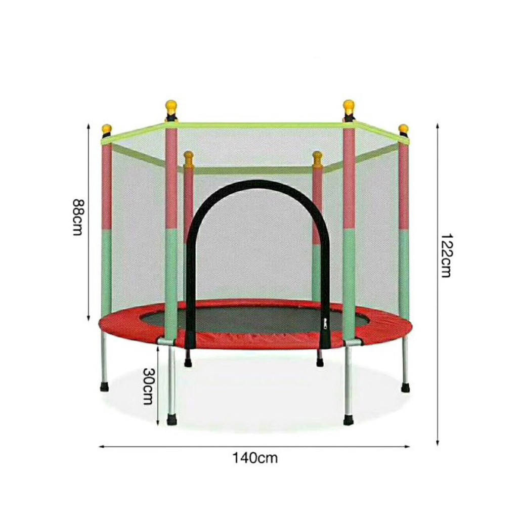 Nhà nhún nhảy lò xo lục giác có lan can ,Nhà bóng trẻ em
