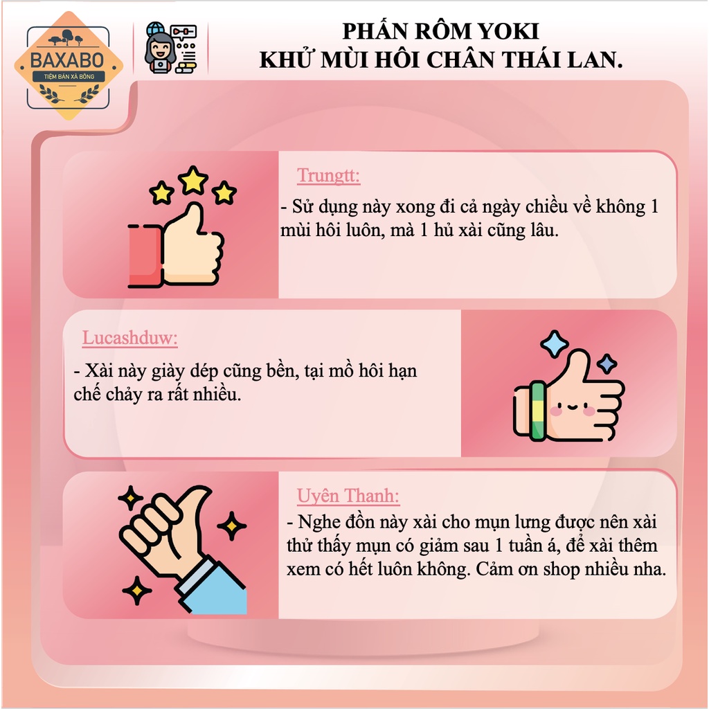 PHẤN RÔM YOKI KHỬ MÙI HÔI CHÂN, GIÀY THÁI LAN - 60GR - HÀNG CHÍNH HÃNG