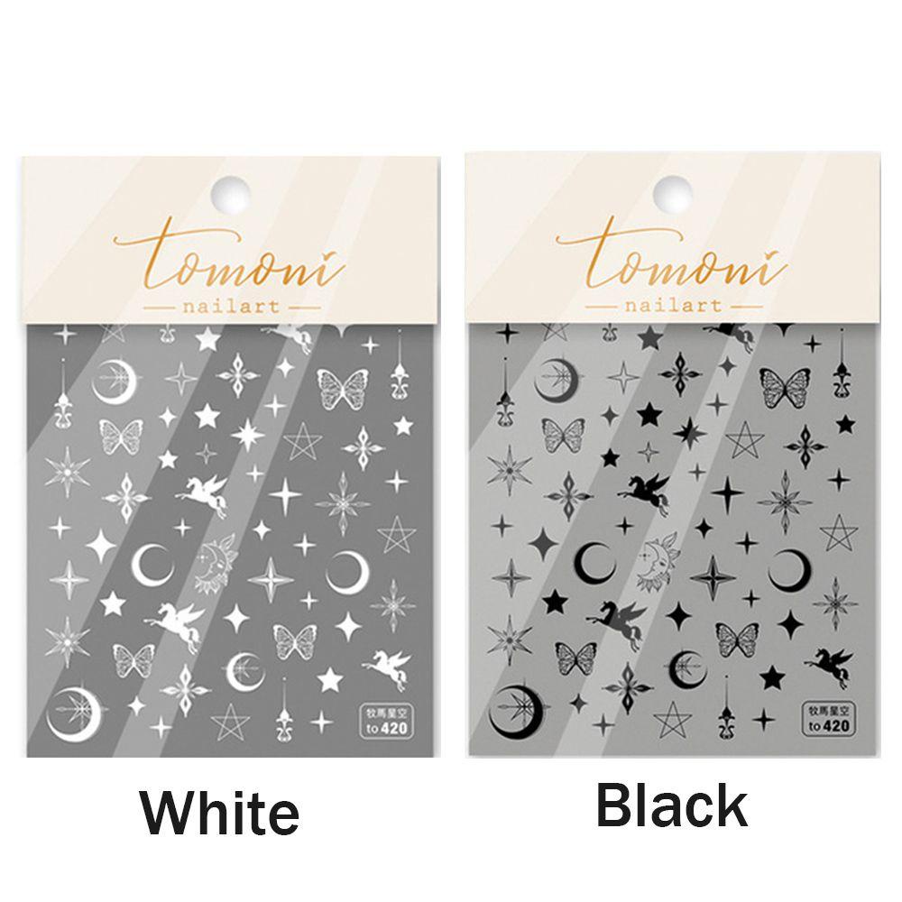 Miếng Dán Trang Trí Móng Tay Tự Dính Siêu Mỏng Họa Tiết Bướm / Mặt Trăng / Ngôi Sao