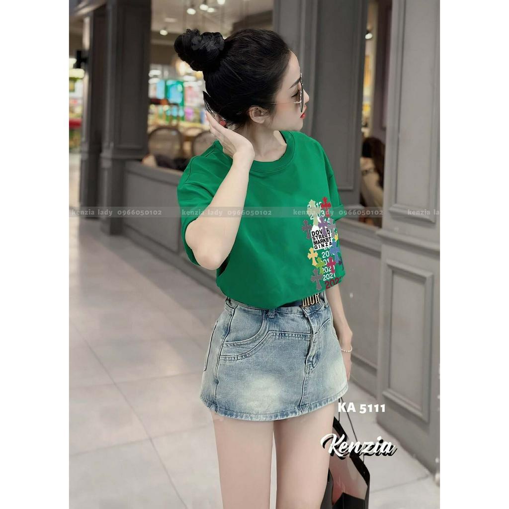 Áo Thun Nữ siêu cấp Form chuẩn Kenzia Lady- Áo Phông Cổ Tròn Tay Ngắn  Basic Cotton 100%  - KA5111