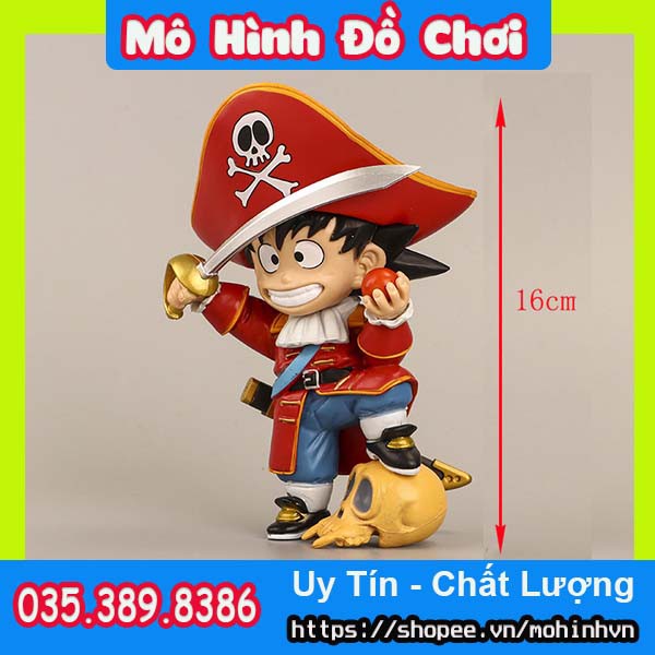 Mô Hình Songoku Cosplay thành Cướp Biển Chất Liệu Nhựa PVC Dẻo (Cao 16Cm)