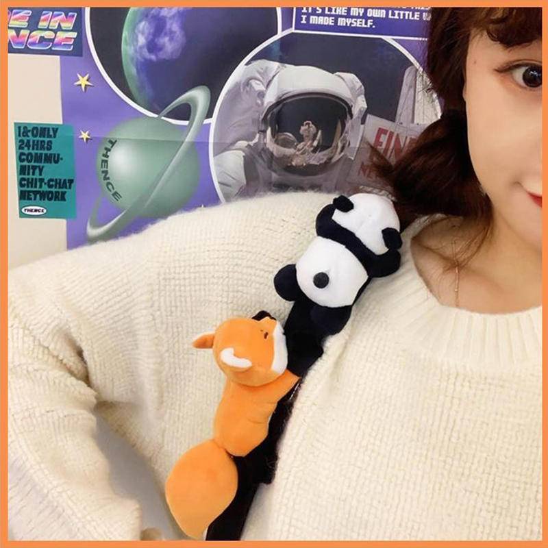 Ghim Cài Áo Hình Cáo/Gấu Trúc Nhỏ Dễ Thương Trang Trí Balo móc khóa