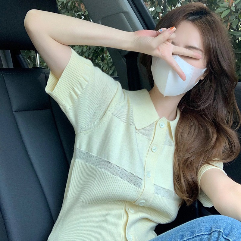 Áo thun polo ZHELIHANGFEI dệt kim ngắn tay thời trang sành điệu