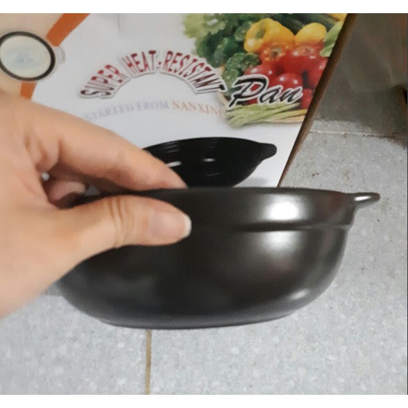 Nồi đất tráng men  18 cm 700ml