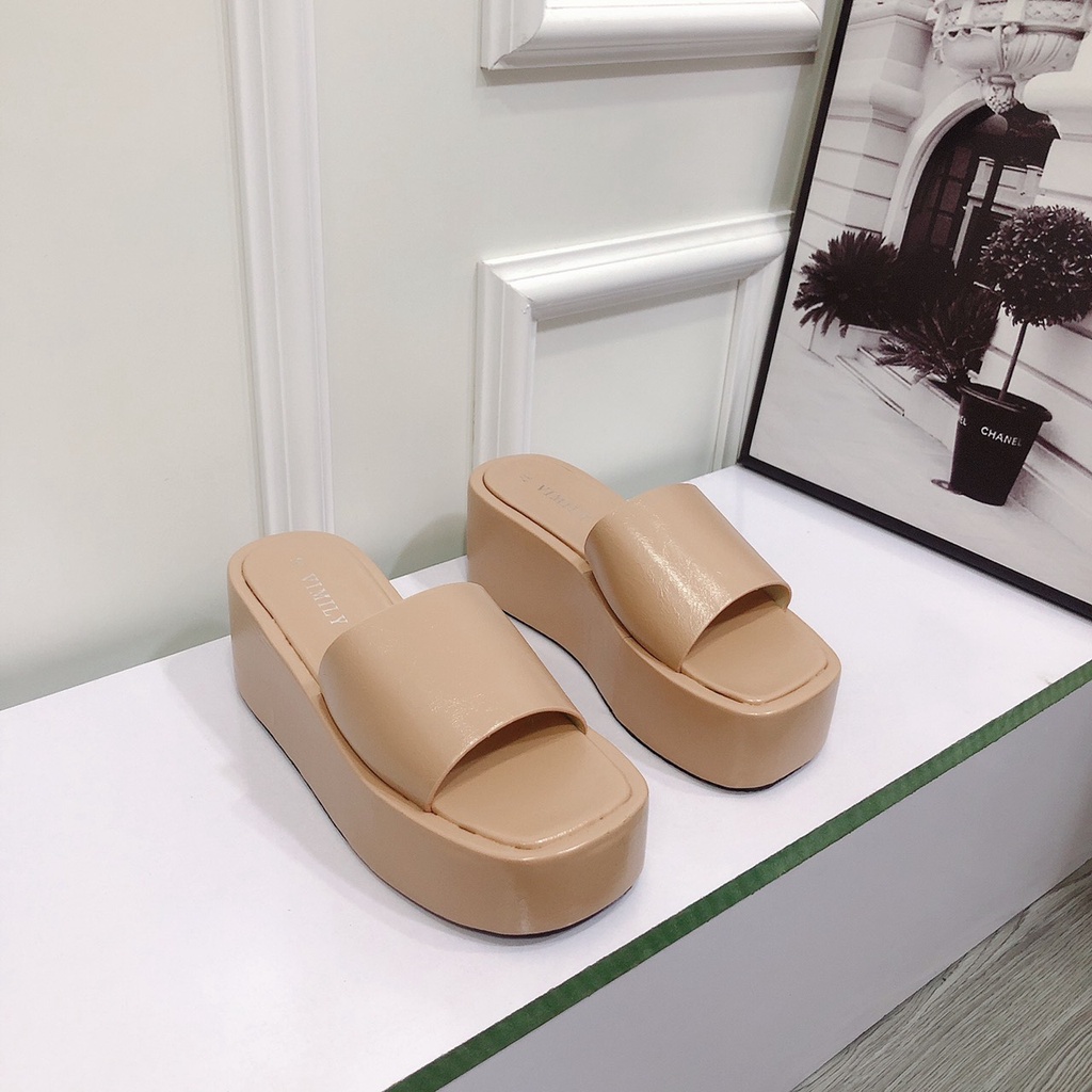 Dép Xuồng Đế Bánh Mì 7p Mẫu Cực HOT Chất Cao Cấp 2 Màu Trắng Và Nâu Tây Cực Xinh Lên Chân Siêu Đẹp - Chị Chảnh Store