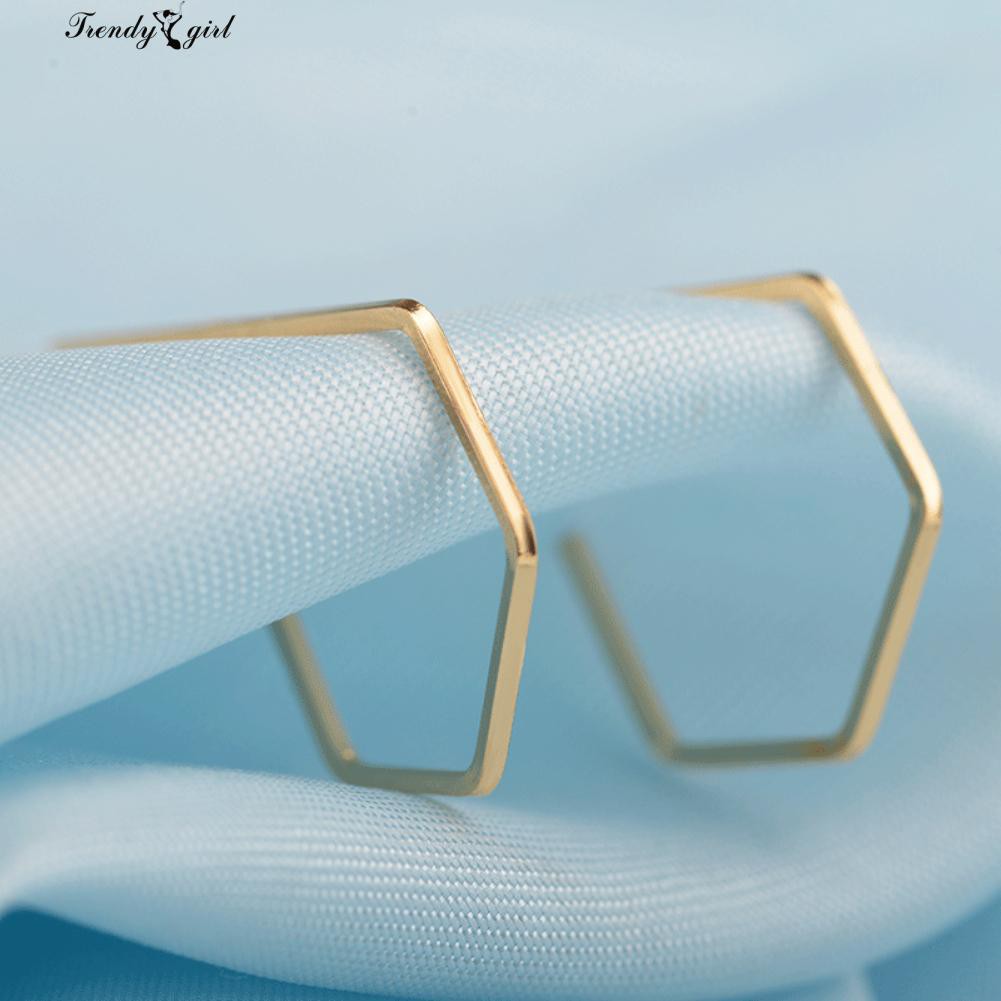 ☆ Women Simple Geometric Ear Stud Alloy Earrings Pub Jewelry
