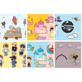 Set Cắm Giấy Trang Trí Bánh