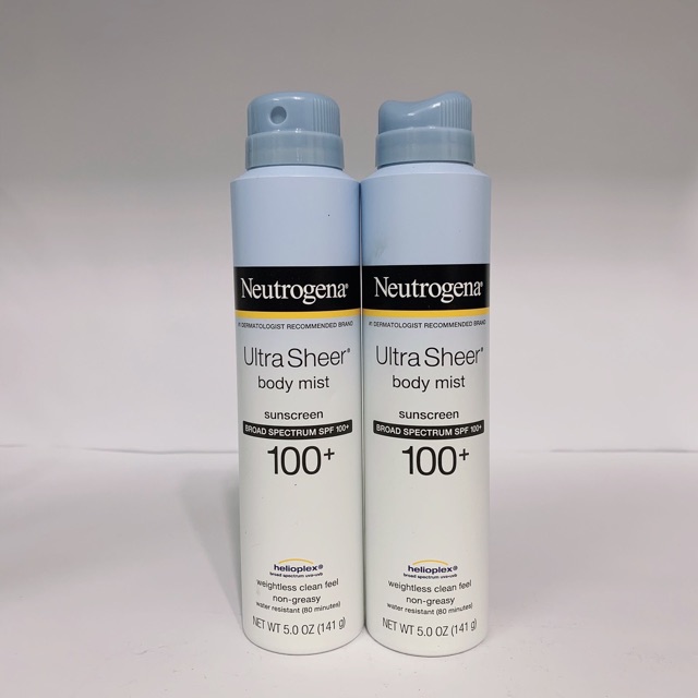 [New] Xịt chống nắng Neutrogena Ultra Sheer Body Mist Sunscreen, Broad Spectrum SPF 100+, New Fullreach, 5 oz