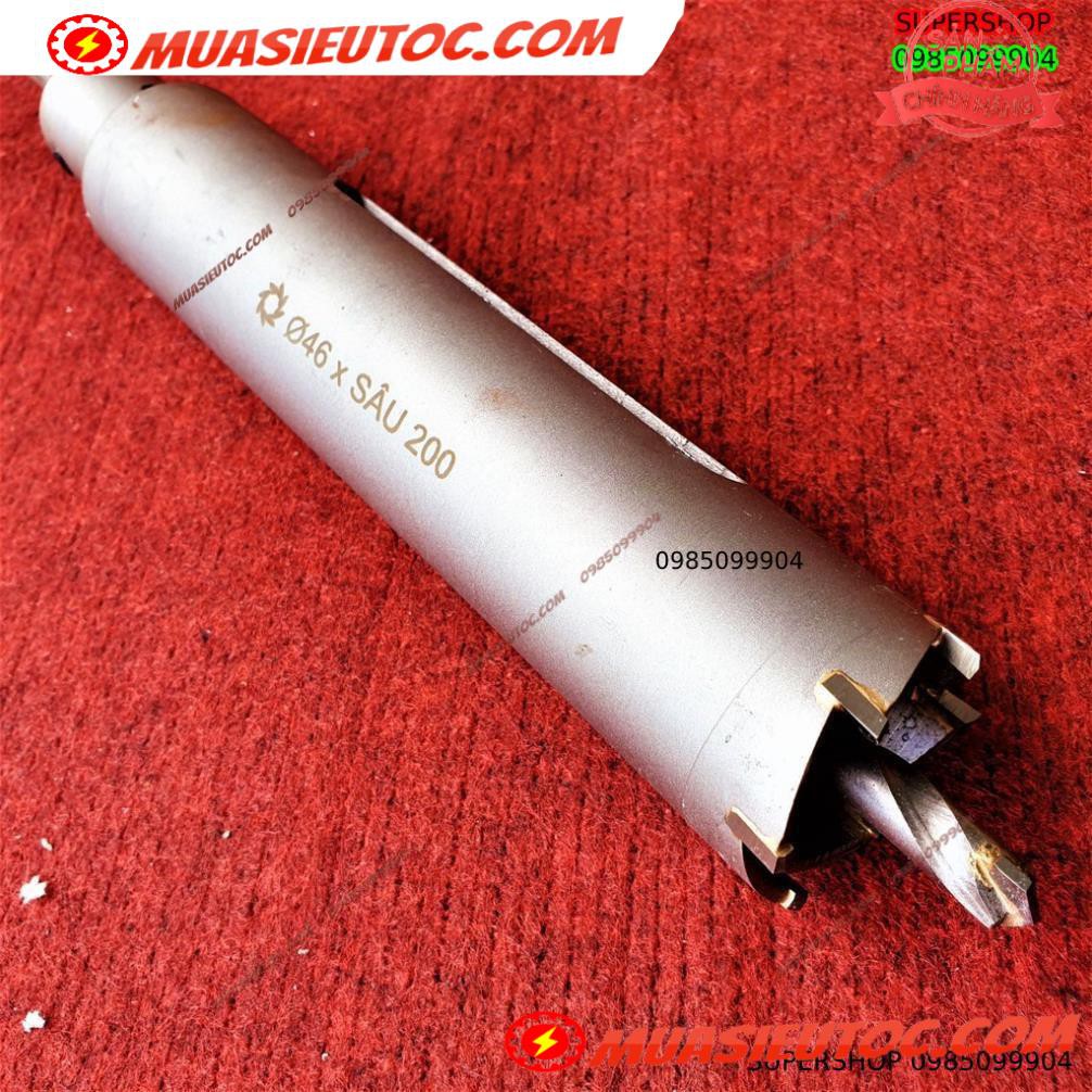 Mũi khoan rút lõi khoét tường gạch sâu Phi 46 x 200 mm không khoan bê tông, không khoan chế búa