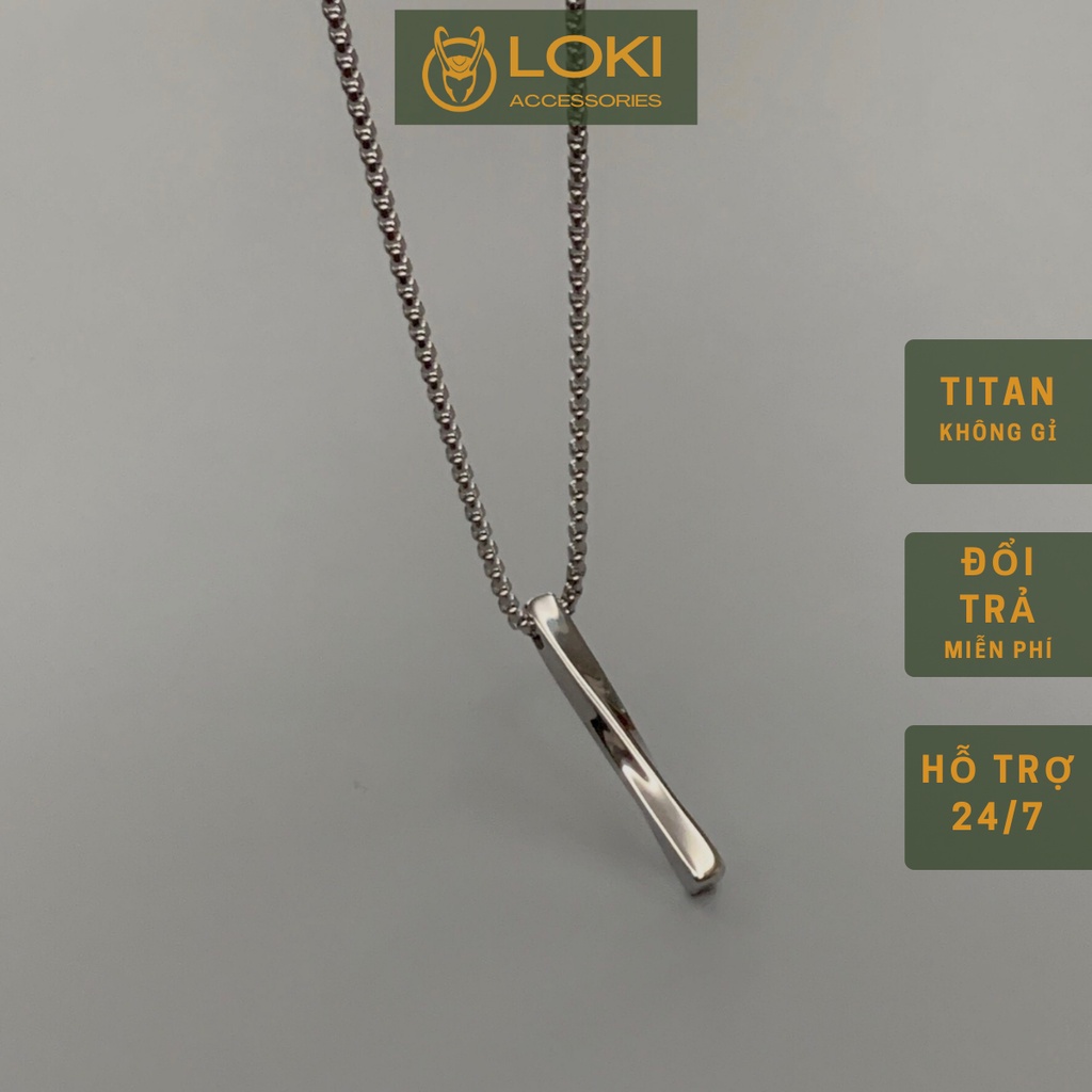 Vòng cổ Unisex Thời Trang Veins Brick Nam Nữ Basic Loki Accessories Màu Bạc Dây Chuyền Cá Tính Chất Liệu Inox Không Gỉ