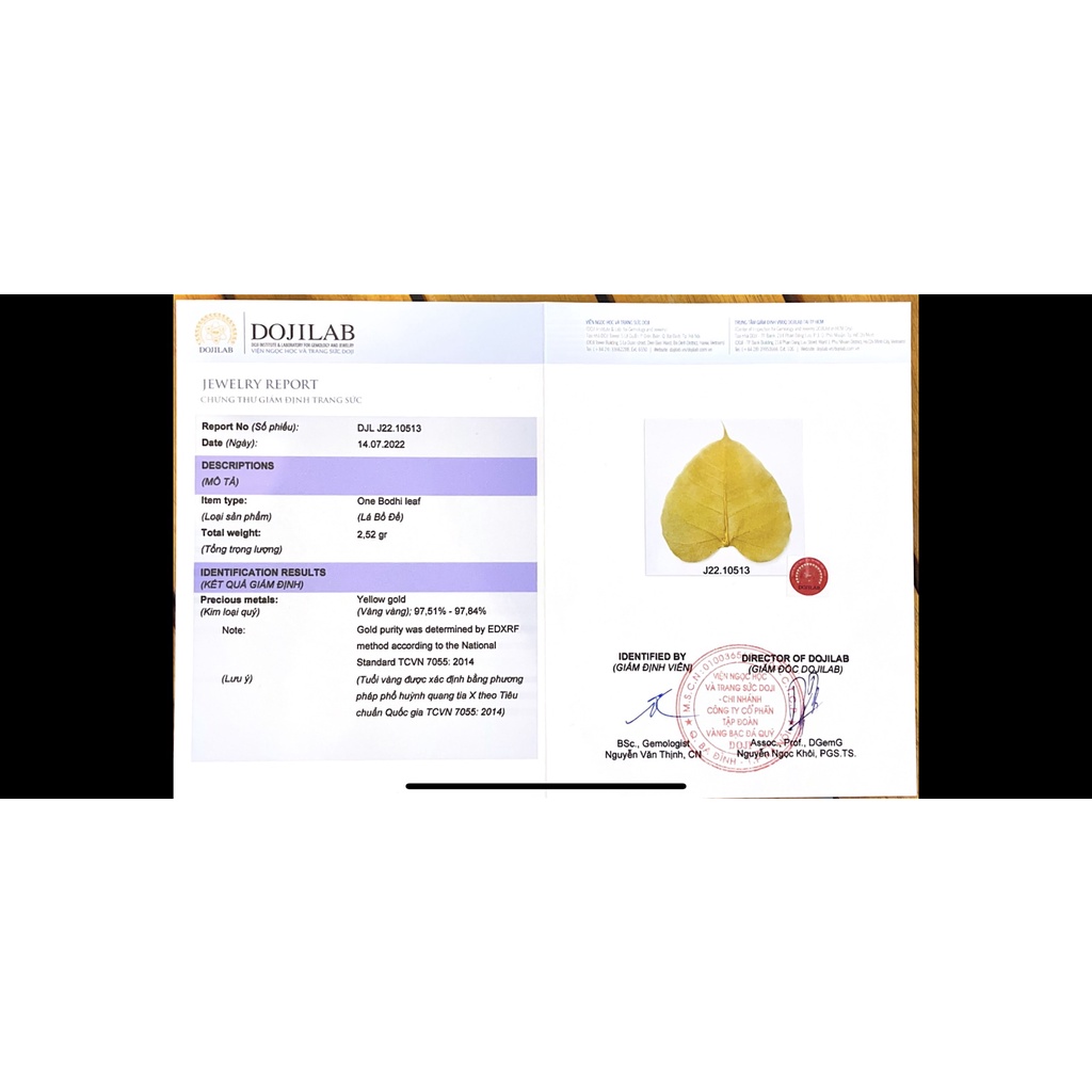 Lá Bồ Đề LinkGold Hàng Thủ Công Tinh Xảo, Thu Hút Tài Lộc, Bình An, May Mắn